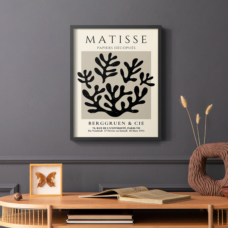 Matisse CLV, reproduction encadrée - bois massif, H 20 po x l 16 po, Noir