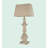 1-Light Natural Wood Table Lamp With A Beige Shade