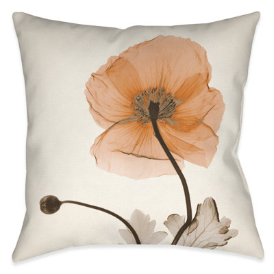 Poppy Harvest X-Ray Floral Throw Pillow