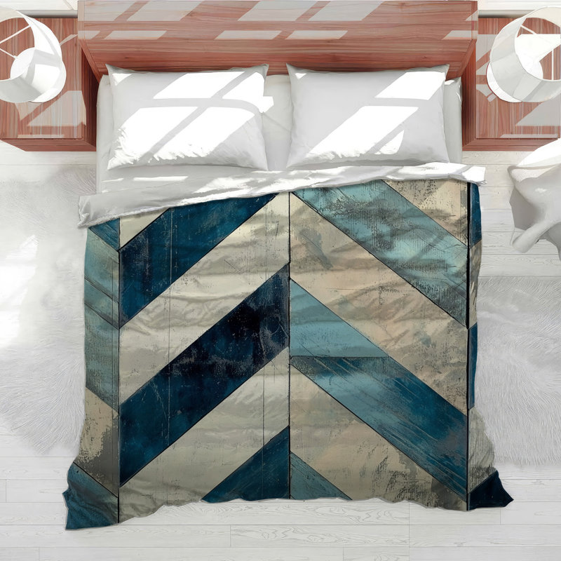 Édredon à motif géométrique en bois de style scandinave, Édredon simple