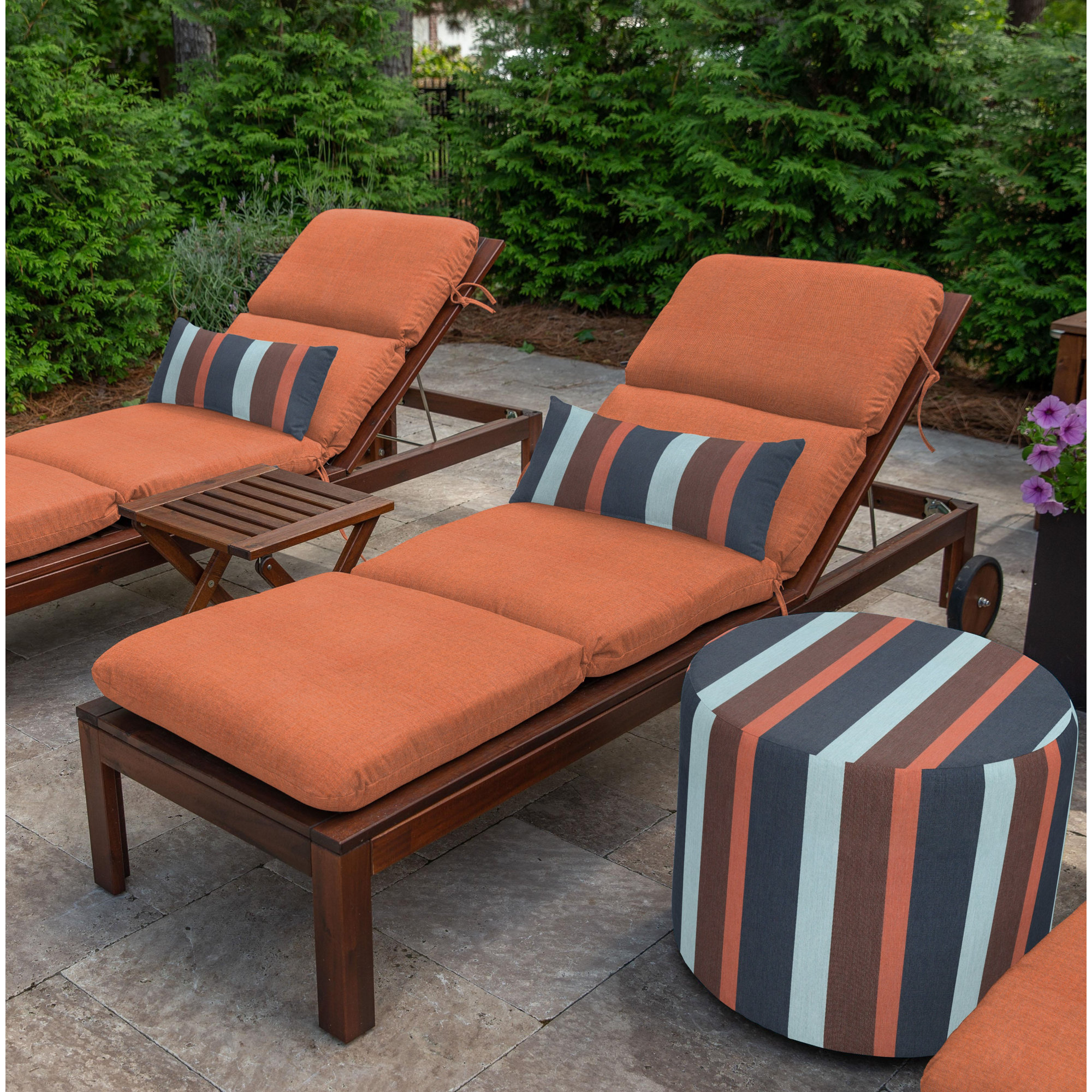 Marlowe Sunbrella® 1-Piece Outdoor Chaise Cushion, Cast Coral Sunbrella® Plainweave