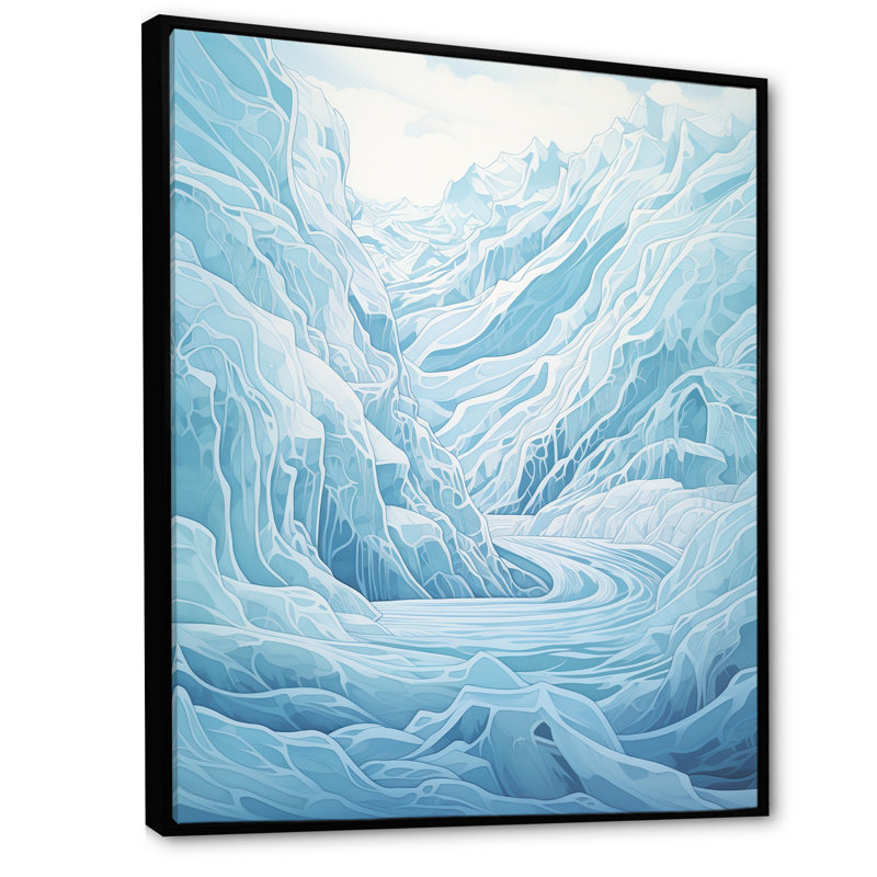 Paysage de Kawaii en Alaska IV sur toile, Cadre flottant noir, H 32 po x l 24 po x P 1 po
