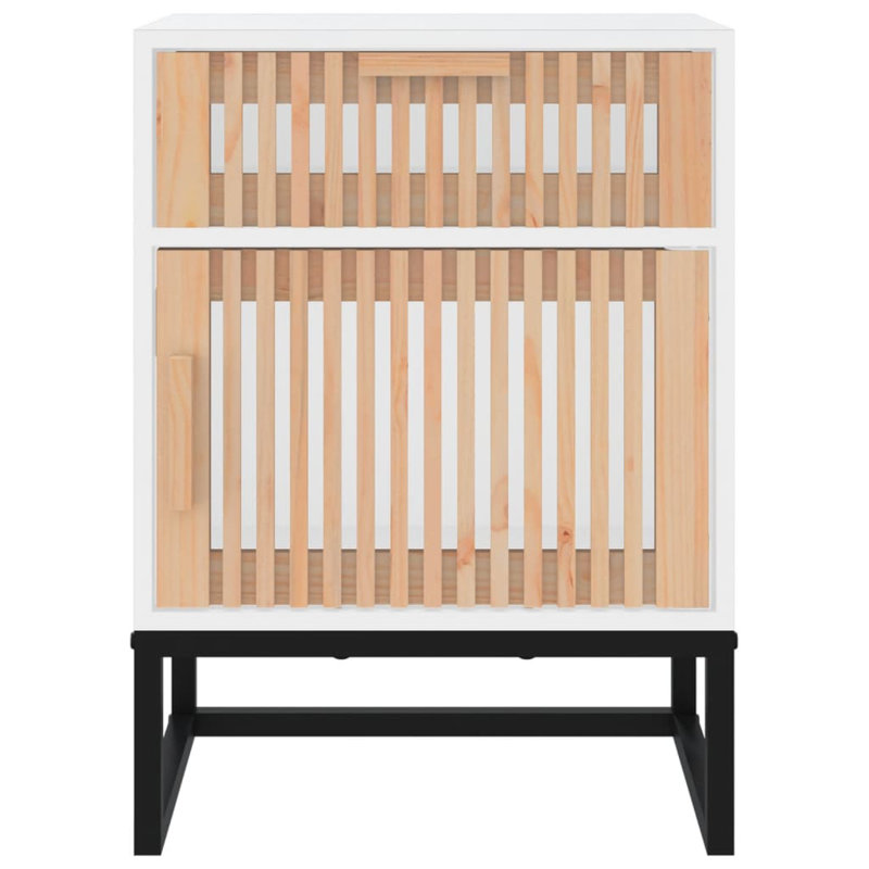 Singita 40cm W Solid + Manufactured Wood Bedside Table, White, Set of 2