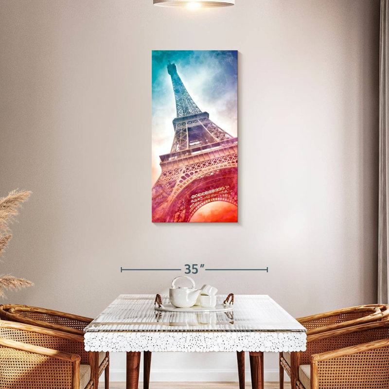 Vibrant Eiffel Tower, 42" H x 21" W