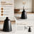 35" Modern Round Dining Table, Premium 10mm Smoked Glass & Heavy Carbon Steel Pedestal Base, Space-Saving Small Kitchen Table