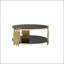 Table basse ronde de luxe avec verre trempé à 2 niveaux et cadre doré-44941985