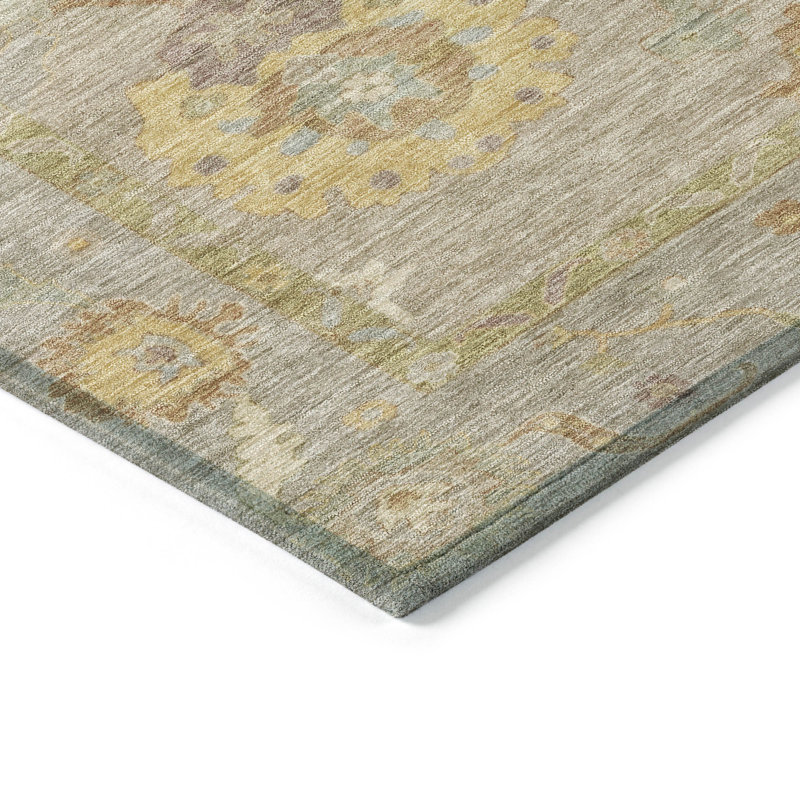 Machine Washable Indoor/Outdoor Kaczor ACN2229 Global Rug, Rectangle 1'8" x 2'6"