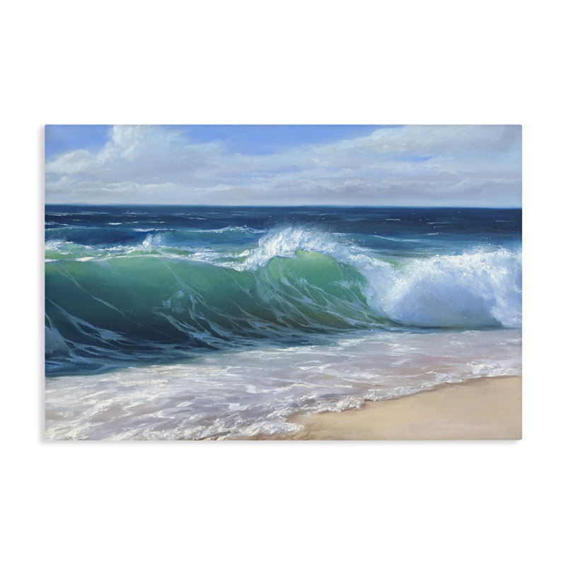 Contenu, toile de vagues de plage, design par Dimitri Sirenko, H 24 po x l 36 po