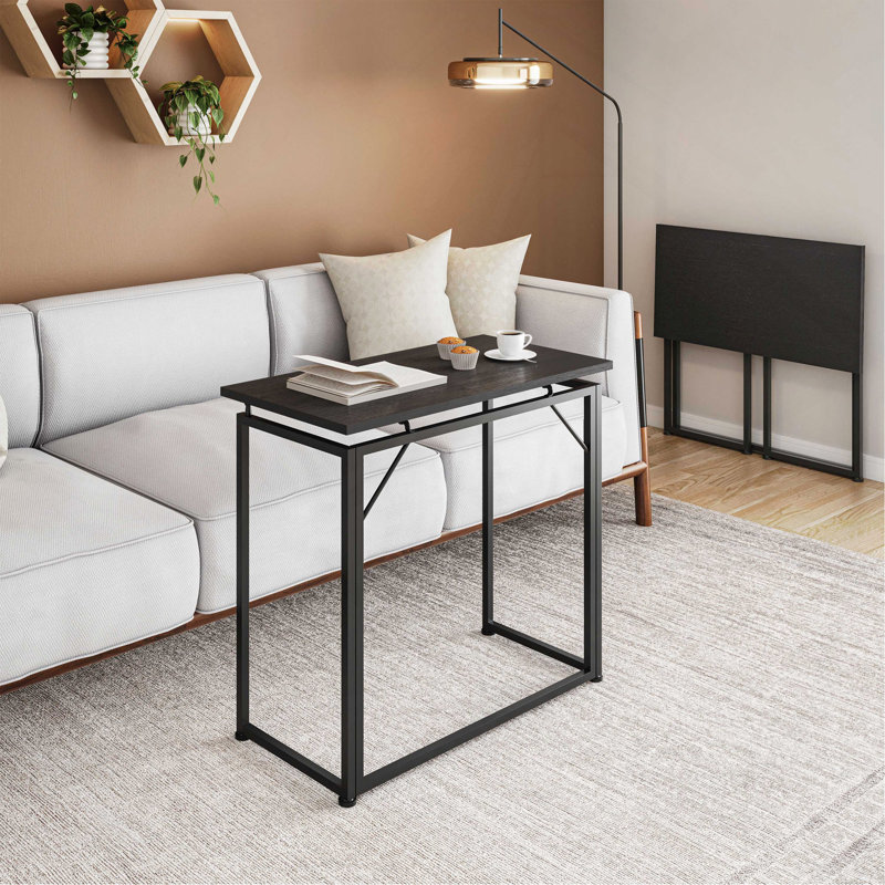 31,5 po Bureau large et pliable pour petits espaces, aucun assemblage requis, noir