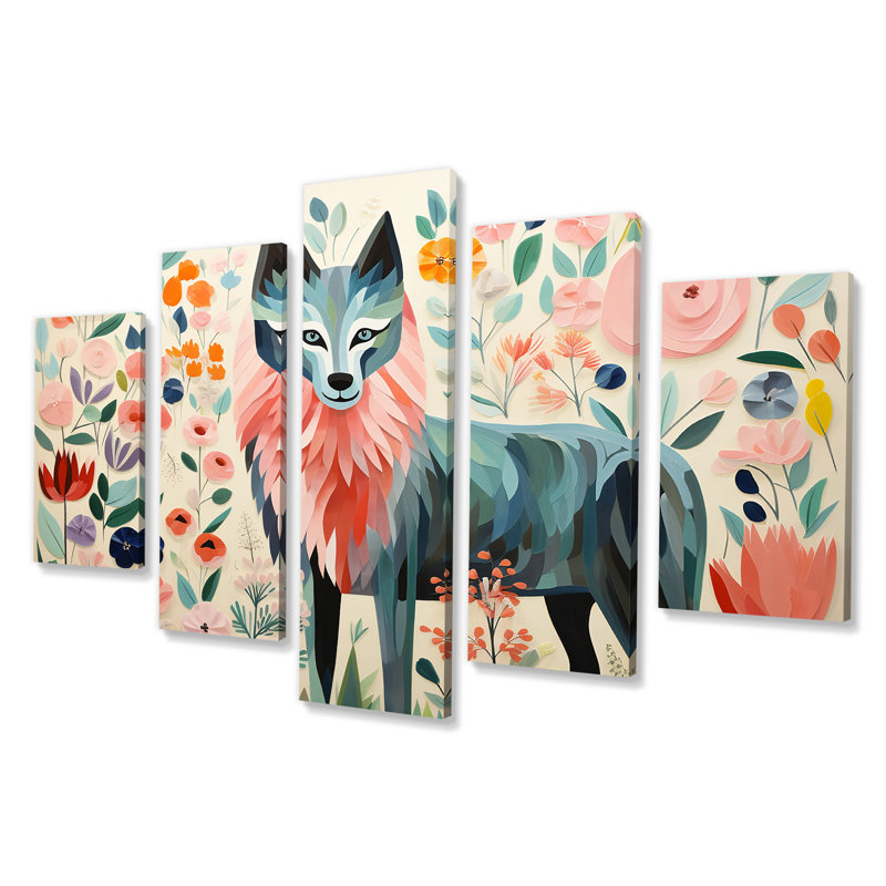 Rose et vert, loup boho