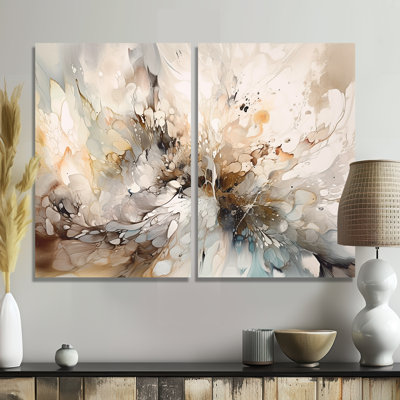 Blanc et gris, profondeurs géométriques I - art mural moderne doré