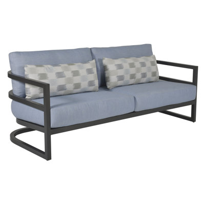 Gala 56.5'' Wide Straight Aluminum Patio Sofa with Cushions
