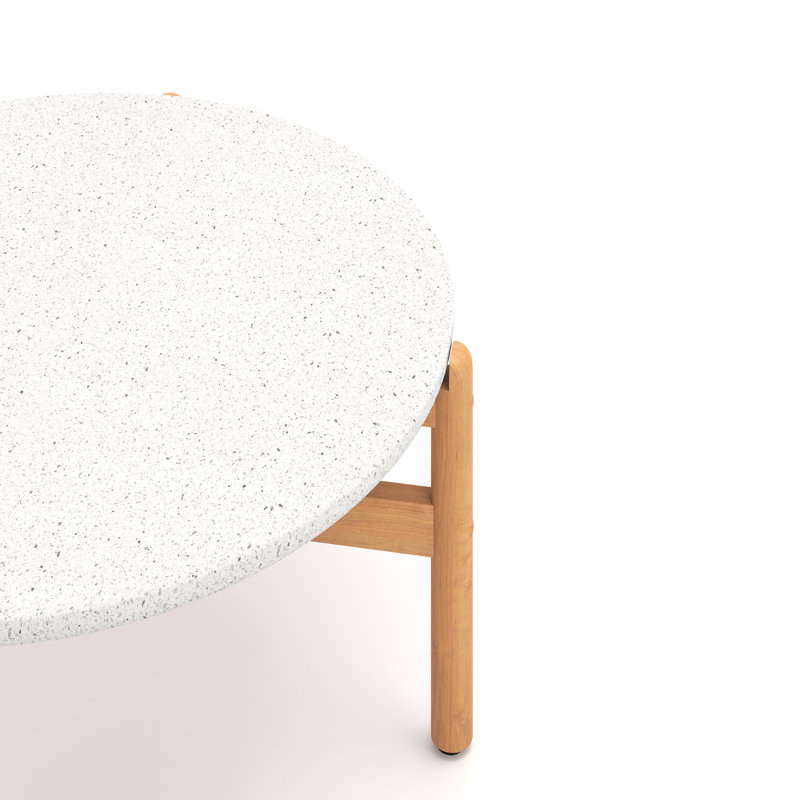 Table basse en bois avec plateau en terrazzo Lyal