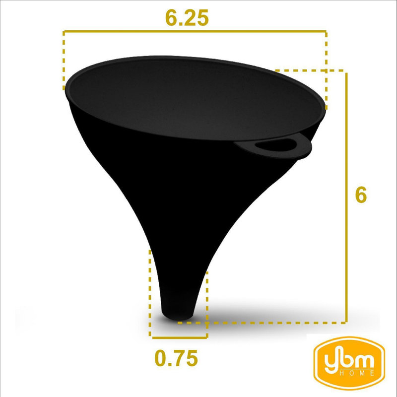 Entonnoir en plastique de qualité alimentaire YBM Home, Petit, Noir, 1