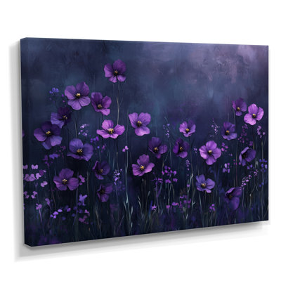 Ifrain Wildflower Purple Midnight Bloom II - Wildflowers Wall Art