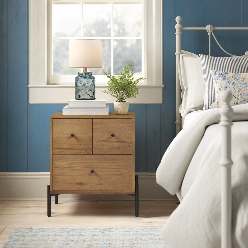 Aceton 23.5'' W Nightstand, Amber Oak Resin