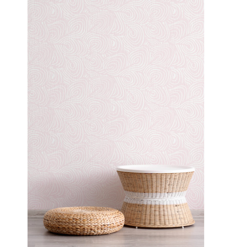 Lomé Plume 10' L x 24" W Wallpaper Roll, Blush, Paper, Non-pasted