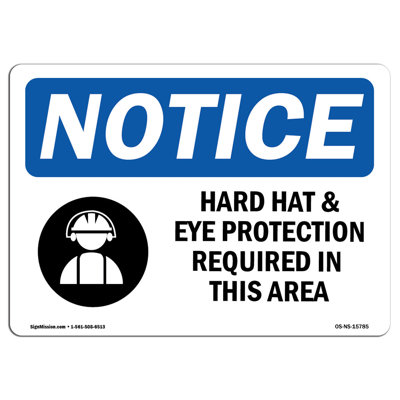 Hard Hat Eye Protection Required Sign