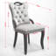 Chaise de salle à manger avec garniture touffetée à la main-117553502