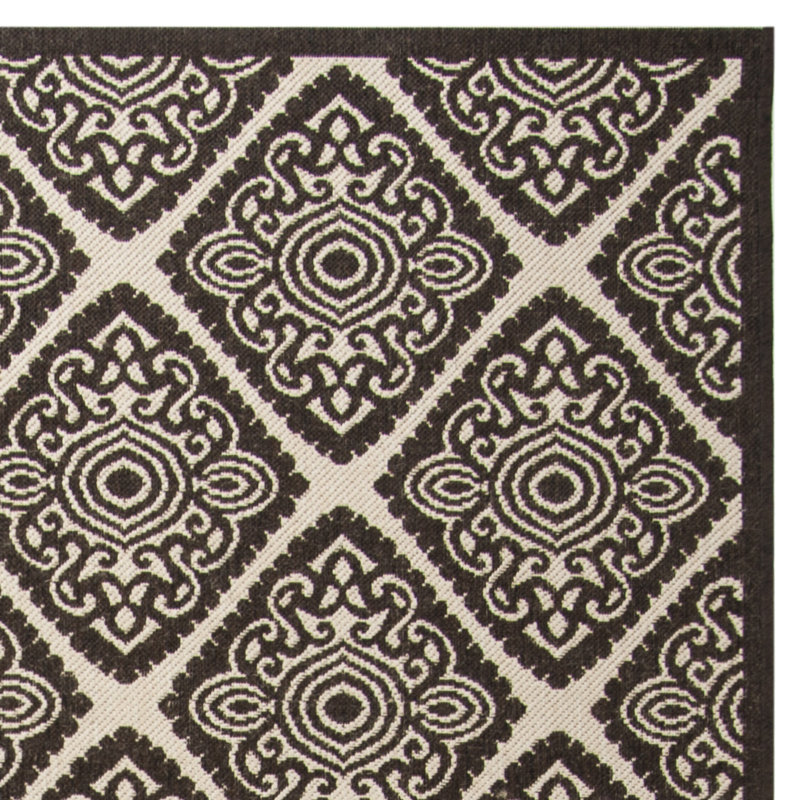 Burnell Performance Damask Rug, Round 6'7"