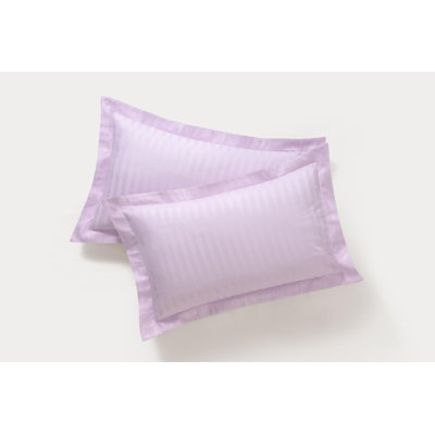 Ensemble de 2 taies décoratives en satin satiné à rayures