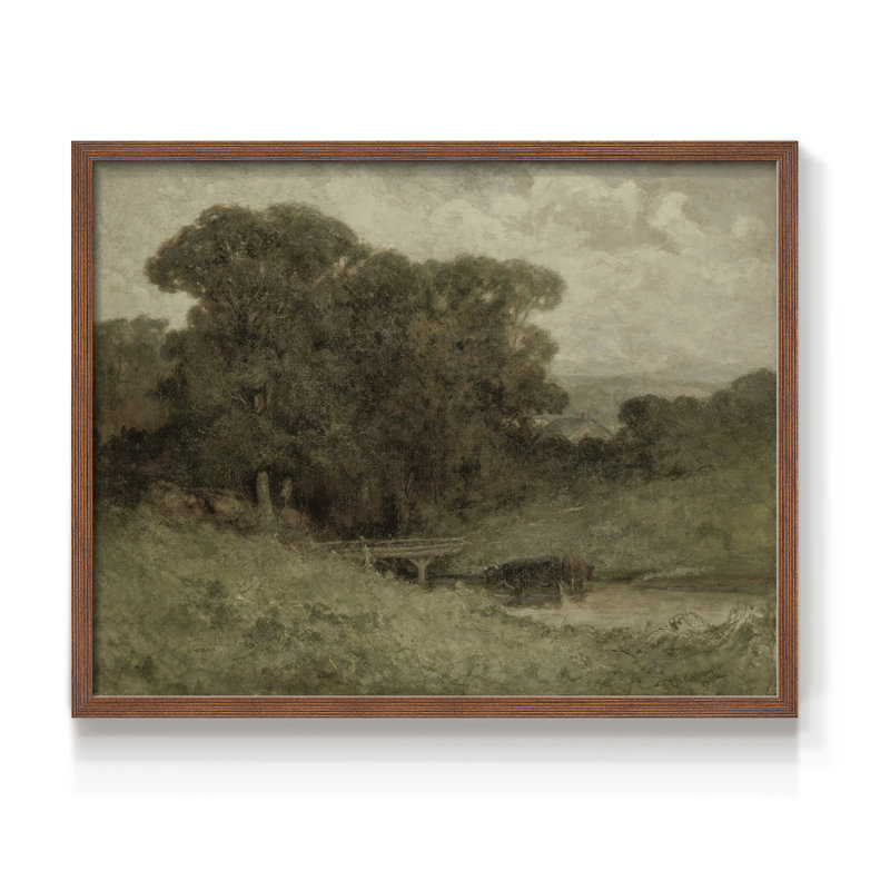 Paysages rétro-DCCXV-reproduction encadrée, H 8 po x l 10 po, Noyer