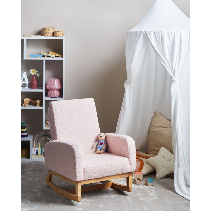 Boucle Kids Rocking Chair Pastel NORBY, Pink