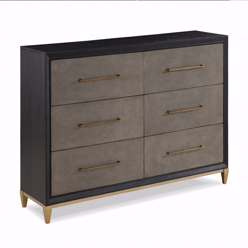Commode en bois brossé 6 pièces