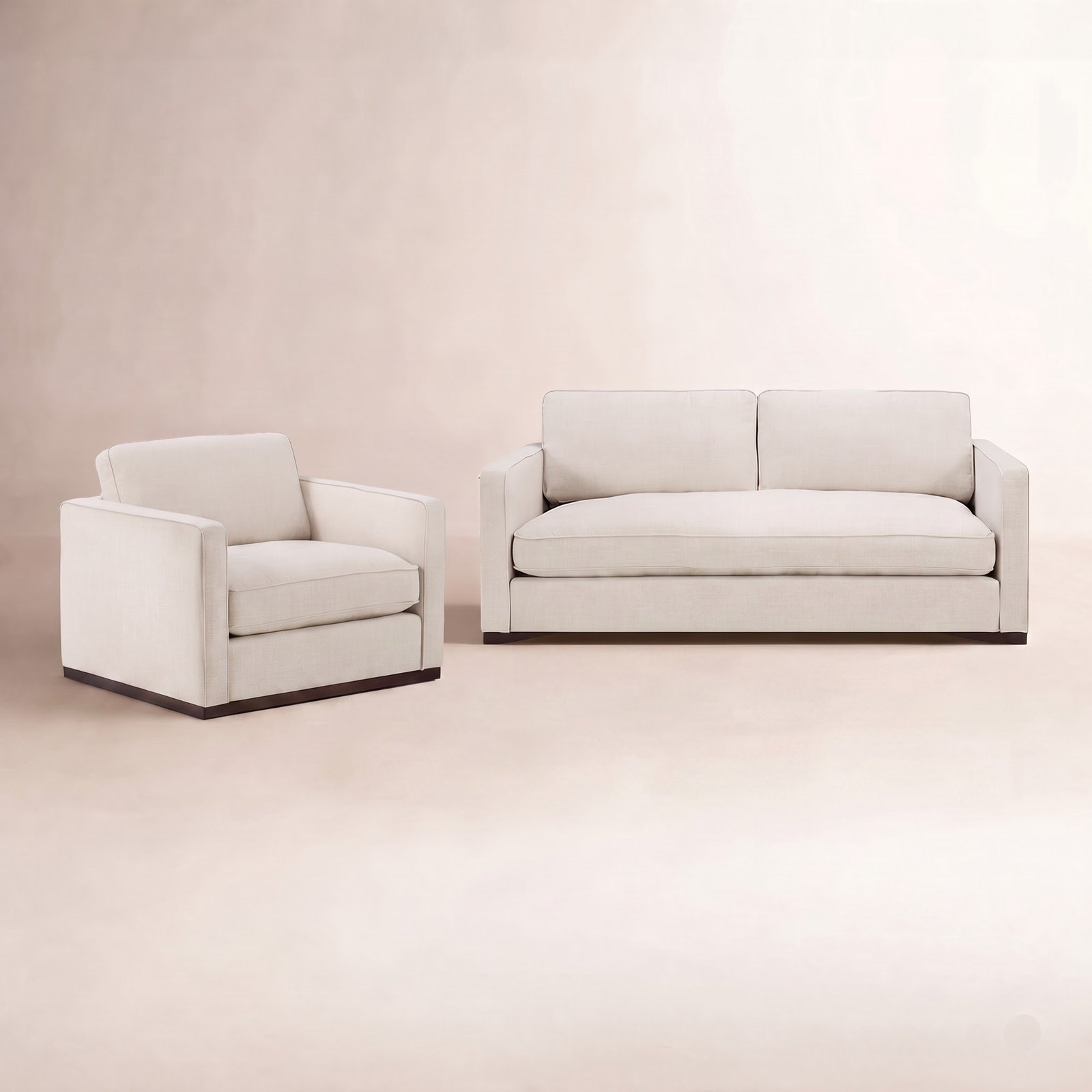 Bobbi 2-Piece Linen Living Room Set, Effie Linen Performance Linen