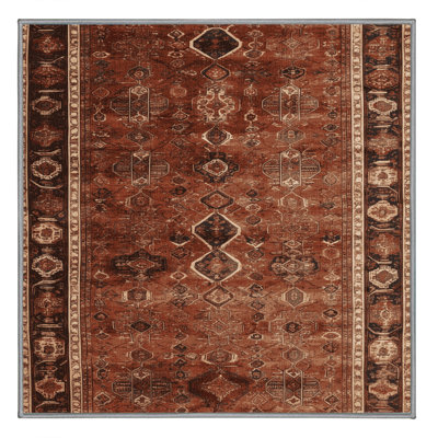 Machine Washable Persian Brown Area Rug
