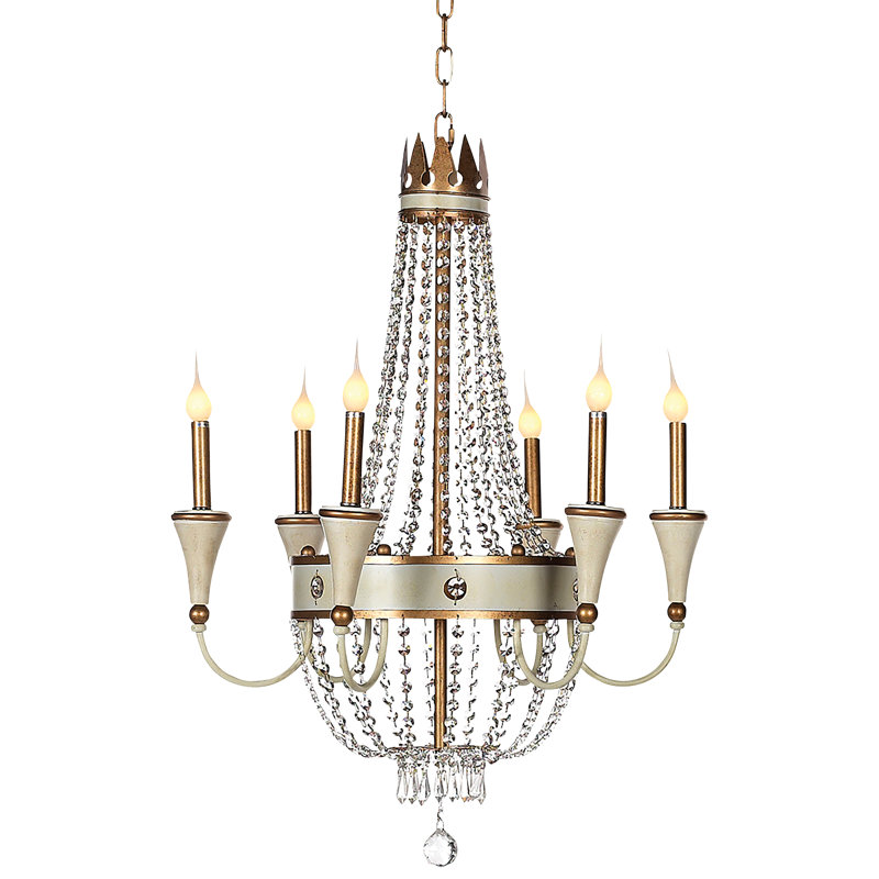 Lustre empire 6 lumières de style bougie Josephine