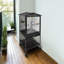Cage à oiseau 53,5 "d'intérieur moderne noir simple avec roues pour perroquets
