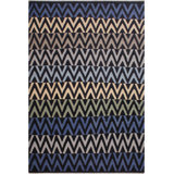 Tapis bleu en laine fait à la main de conception unique 9 pi 4 po x 12 pi 3 po Linzy