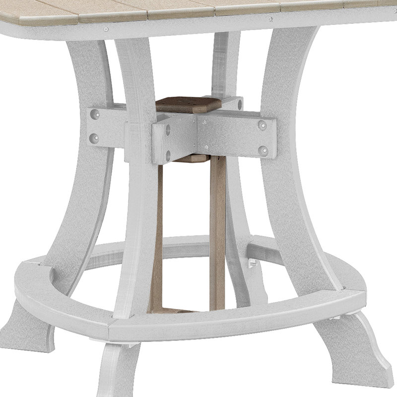 Table de salle à manger en plastique / résine pour 4 personnes, Brun / gris