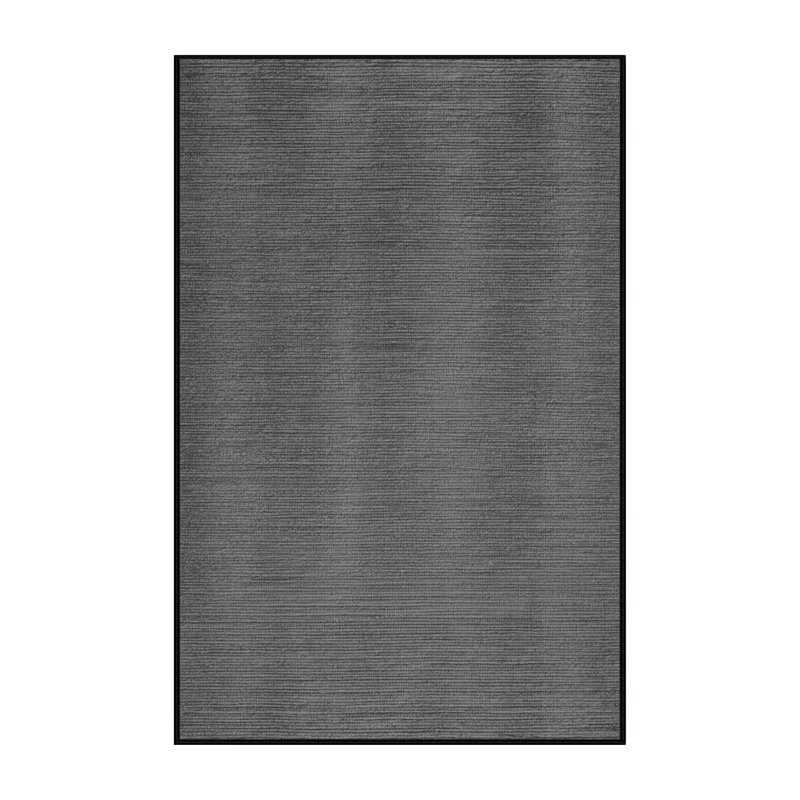 Tapis gris uni lavable à la machine, Rectangulaire 8 pi x 12 pi