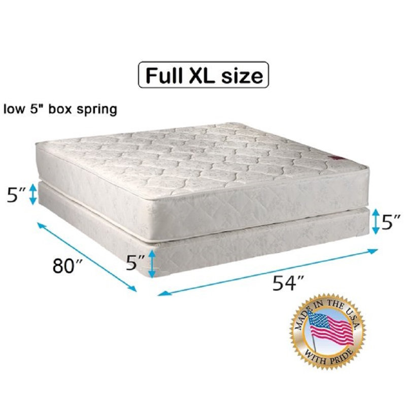 Alwyn Home Renate Two-Sided Full / Double 8'' Medium Innerspring Mattress and Box Spring, Full XL