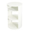 Table d'appoint ronde à 3 niveaux en métal, blanc mat, fer, trois tablettes, porte coulissante sécurisée, sans assemblage, idéale pour un lit ou un lit, convient aux espaces restreints, se déplace parfaitement, complète n'importe quelle table décorative