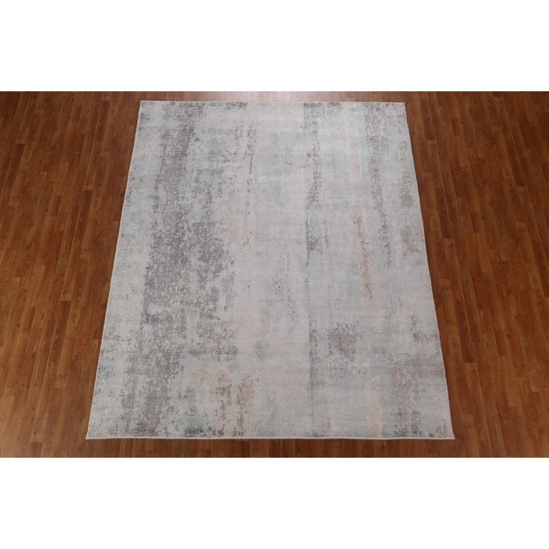 One-of-a-Kind 7'10" x 9'9" New Age Rectangle Silk Area Rug in