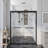 44''-48'' W X 71'' H Double Sliding Semi-Frameless Shower Door With  0.24"(6mm) Tempered Glass，Stainless Steel Accessories-106297731