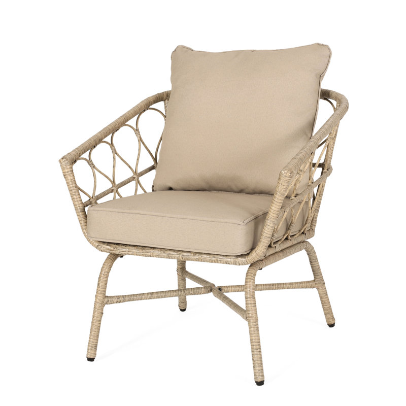 Outdoor Chair - Earthy Style With & Spill- Cushions, 26.50"w X 25.50"d 28.75"h, 300 Lbs Max Club Look Brown