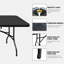 6Ft Folding Table, Portable Plastic Table, Patio Table-530291712
