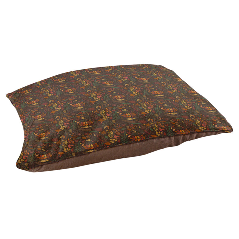 Oreiller d’automne à motif de feuillage d’automne, l 50 po x P 40 po x H 7 po, Orange / Jaune