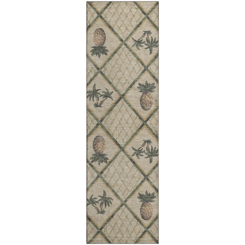 Premium Machine Washable Bradenburg AMF162 Beige Rug, Runner 2'3" x 7'6"