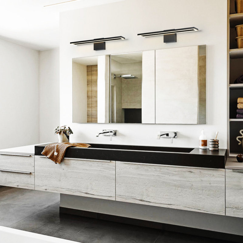 Changanbi 1-Light Dimmable Modern LED Vanity Light Black Bath Bar, 4.7" H x 24" W x 5.1" D