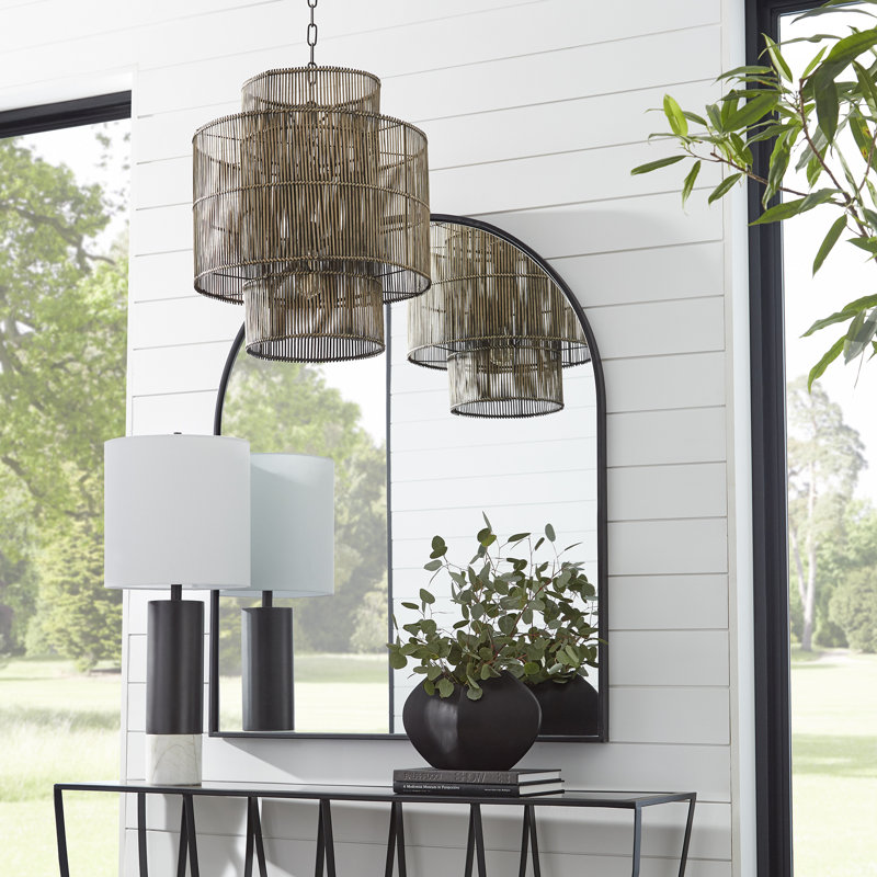 Suffolk 55'' Black Iron and Glass Console Table
