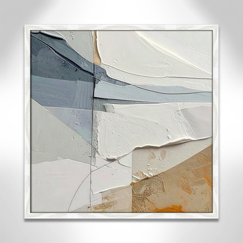 «Plastered IV» par Alonza Saunders, White Woodgrain, 23.5'' W x 23.5'' H, Framed Print