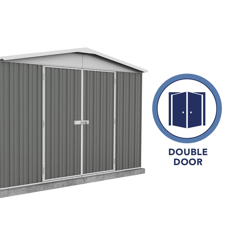 Absco Regent 10' x 12' Gray Galvanized Steel Storage Shed