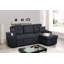 Canapé modulaire faisant face à droite avec repose-pieds, canapé d'angle convertible avec rangement pour accoudoirs, canapé modulaire pour salon et appartement, méridienne droite et gris foncé-1489588327
