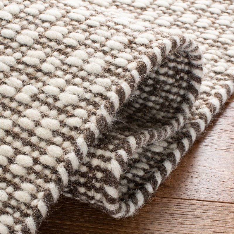 Ambriz Flat Weave Wool/Cotton Rug in Light Brown/Ivory, Rectangle 6' x 9'