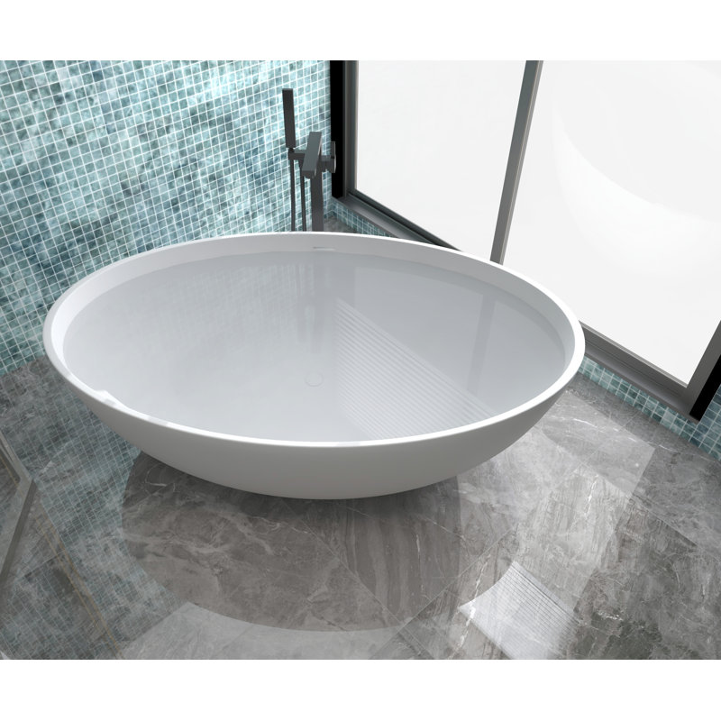 Baignoire de trempage autoportante 67 L x 39 l 67 po, Blanc